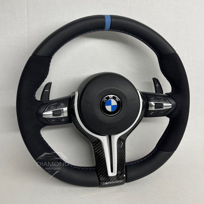Volant Semi-Alcantara Carbone Blanc pour Série 5, 6, 7